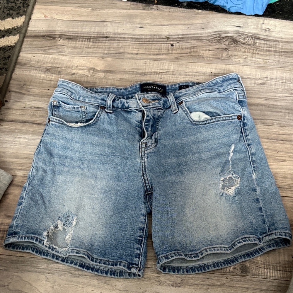 Lucky Brand Light Blue Distressed Jean Shorts